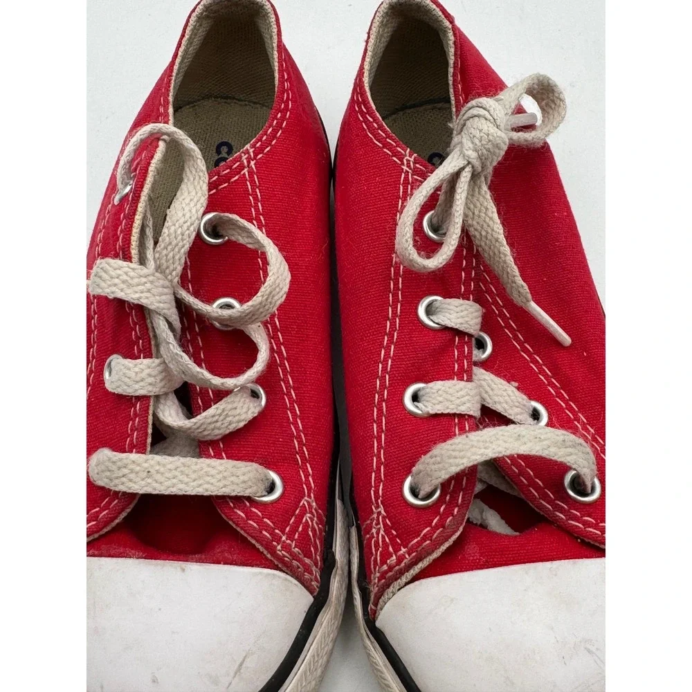 Converse Chuck Taylor All Star Low Top Red Canvas Infant Sneakers Size 10 7J236